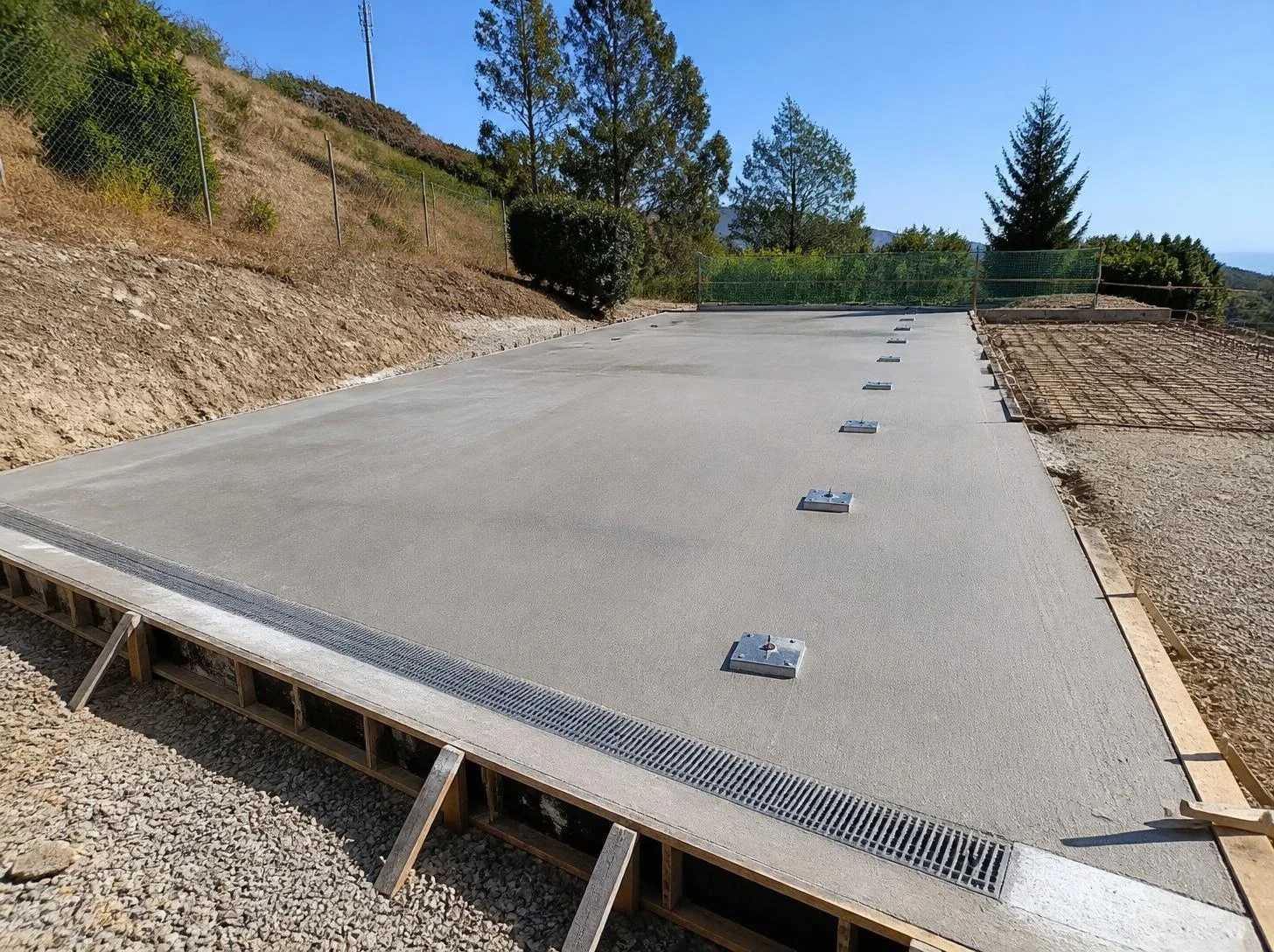 Dalle béton et drainage